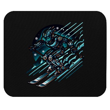 Discover Futuristic Skiing Robot Adventure Mouse Pads