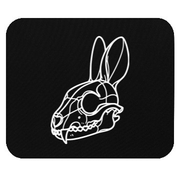 Discover Minimalistic Vector Rabbit Skull Kids Drawing Mouse Pads