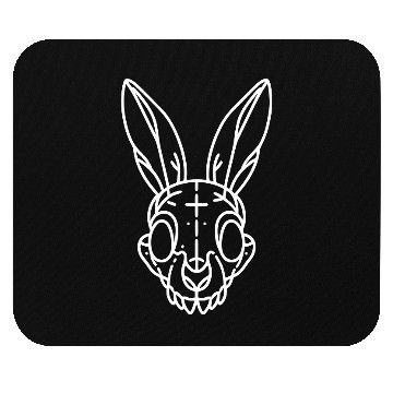 Discover Minimalistic Vector Rabbit Skull Kids Drawing Mouse Pads