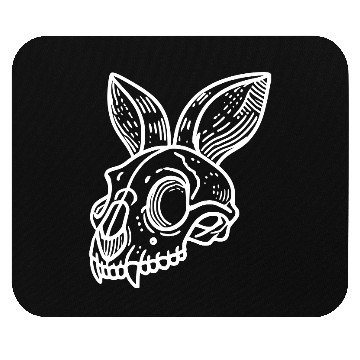 Discover Minimalistic Vector Rabbit Skull Kids Drawing Mouse Pads