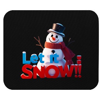 Discover Let It Snow! Festive Cartoon Snowman Winter Design Mouse Pads