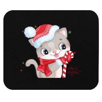 Discover Candy Cane Cuteness: Christmas Kitty Mouse Pads