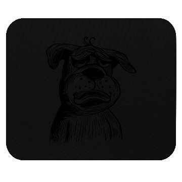 Discover Grumpy Bulldog Illustration - Funny Dog Design Mouse Pads