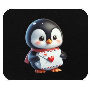 Discover Penguin Valentine Mail with Heart Mouse Pads