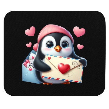 Discover Penguin Valentine Mail with Heart Mouse Pads