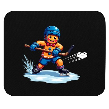 Discover gingerbread hockey player christmas fun Mouse Pads