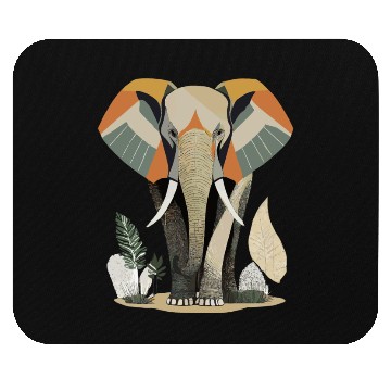 Discover Geometric Elephant Nature Scene Mouse Pads