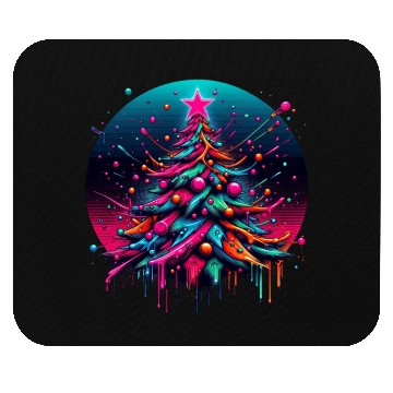 Discover Neon Graffiti Christmas Tree with Bold Spray Paint Mouse Pads
