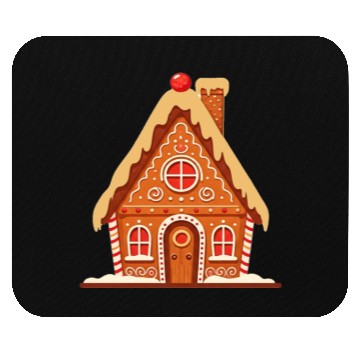 Discover Festive Gingerbread House Print Mouse Pads
