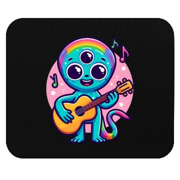 Discover Rainbow Alien Guitarist Mouse Pads