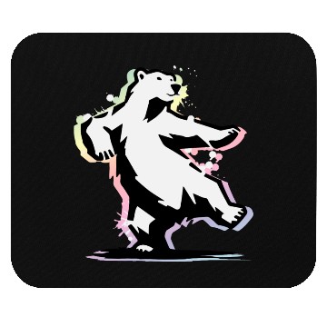 Discover Dancing polar bear in stencil style Mouse Pads