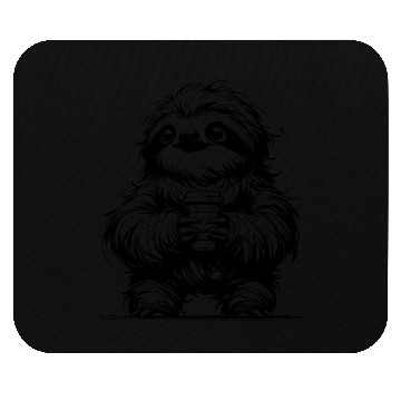 Discover Sloth With Coffee Mug Pencil Drawing Mouse Pads