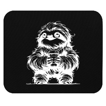 Discover Sloth With Coffee Mug Pencil Drawing Mouse Pads