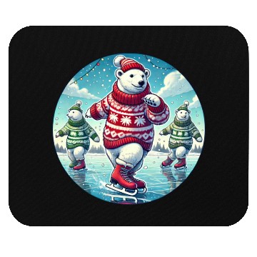 Discover Skating Polar Bear Sweater - Christmas Gifts Mouse Pads
