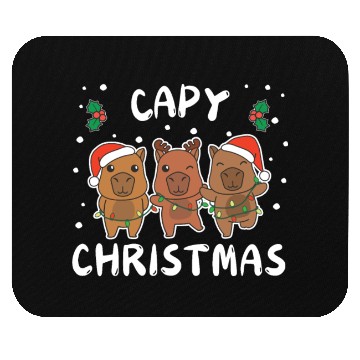 Discover Merry Christmas Cute Capybara Festive Lights Mouse Pads