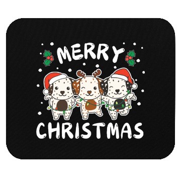 Discover Merry Christmas Cute Dalmatian Festive Lights Mouse Pads