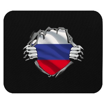 Discover Russian Flag Breaking Through Design Mouse Pads