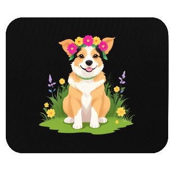 Discover Flower Crown Corgi Mouse Pads