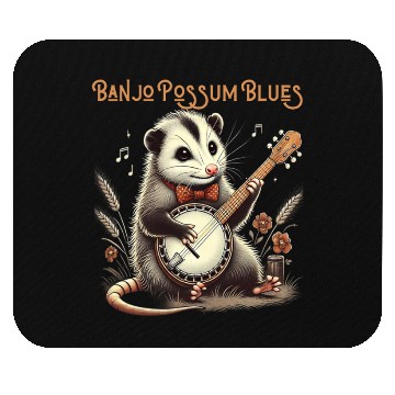 Discover Funny Opossum Playing Banjo Mouse Pads