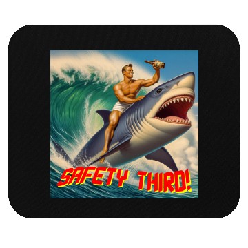 Discover Retro Safety Third Shark Rodeo Mouse Pads