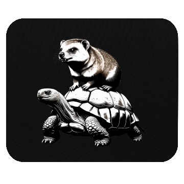 Discover Funny Hyrax Riding a Turtle - Unique and Hilarious Mouse Pads