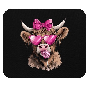 Discover Highland Cow Valentines, Valentines Day, Retro Mouse Pads