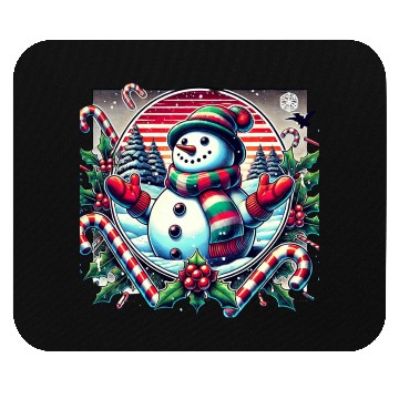 Discover 80s Christmas Snowman Delight Mouse Pads