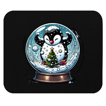 Discover Penguin in a Snow Globe: Christmas Storm & Cheer Mouse Pads