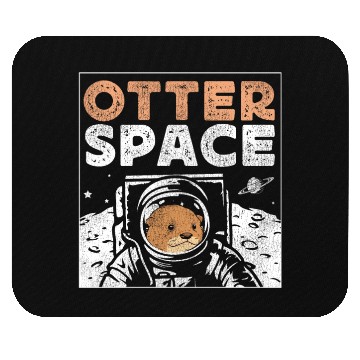 Discover Otter Pun Space Science Astronaut Mouse Pads