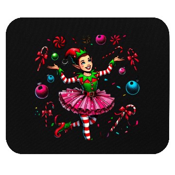 Discover Juggling Elf: Tutu, Ornaments & Candy Cane Confet Mouse Pads