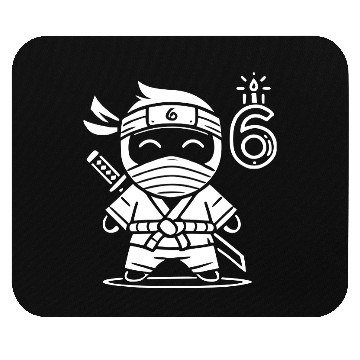 Discover Children Ninja Kid 6th Birthday Vector path22 Mouse Pads