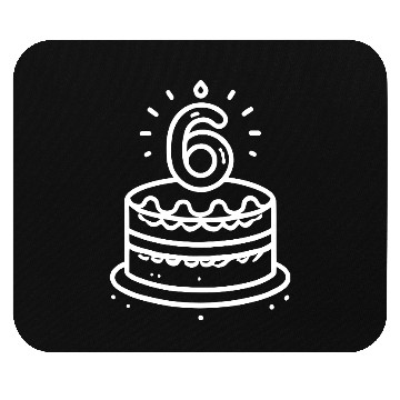 Discover Children 6th Birthday cake Kid Vector path21 Mouse Pads