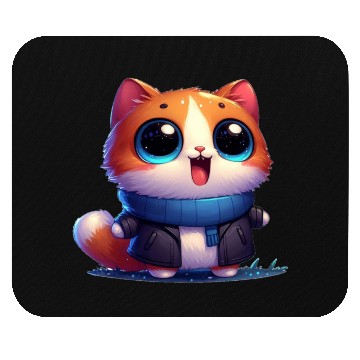 Discover My cute cat in winter Mouse Pads