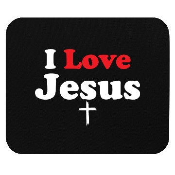 Discover I Love Jesus Christian Christmas Mouse Pads