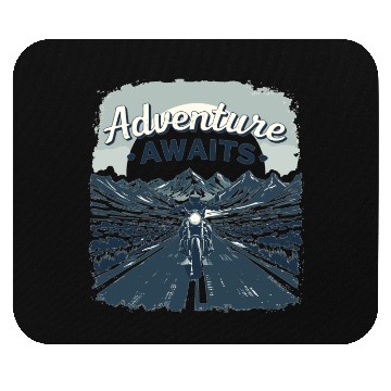 Discover Adventure Awaits Motorcycle Motorcycle Motorcycle Mouse Pads