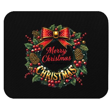Discover 1950s Christmas Wreath - Vintage Holiday Cheer Mouse Pads