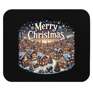 Discover Cozy Winter Village - Christmas Lights and Cheer Mouse Pads