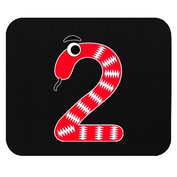 Discover Whimsical Red Snake Number 2 Design Mouse Pads