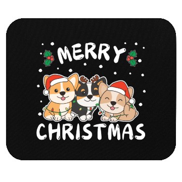 Discover Merry Christmas Cute Corgi Festive Lights Corgi Mouse Pads