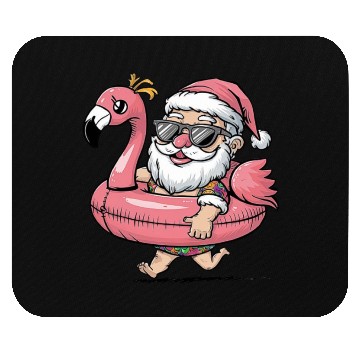 Discover Summer Santa Claus with Flamingo Float Mouse Pads
