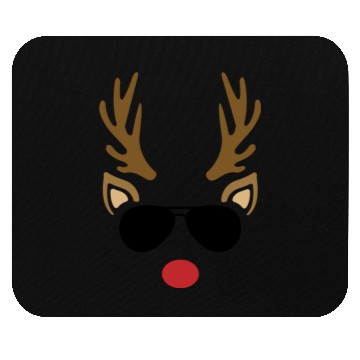 Discover Reindeer and Sunglasses, Christmas Mouse Pads