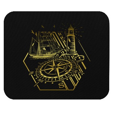 Discover maritime lighthouse compass sailing ship Mouse Pads
