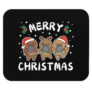 Discover Merry Christmas Cute Platypus Festive Lights Mouse Pads