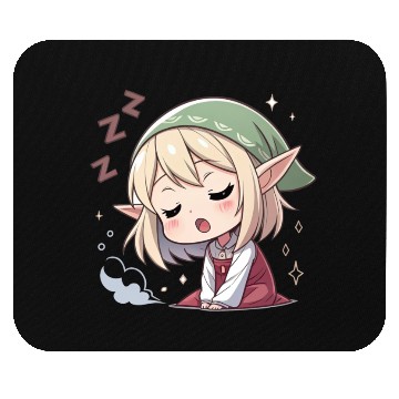 Discover Sleepy Sprite: Cute Elf Napping So Lovingly Mouse Pads