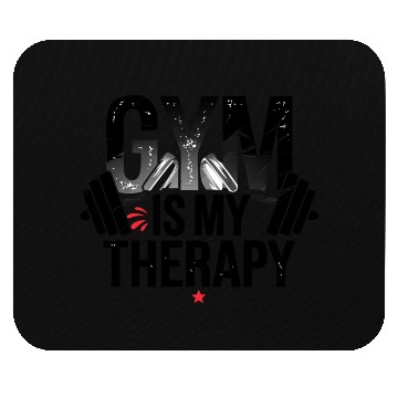 Discover Gym is My Therapy - Motivational Fitness Design Mouse Pads