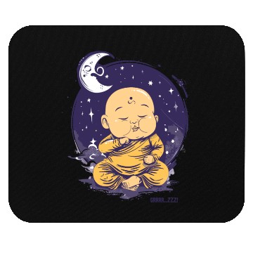 Discover Sleepy Baby Buddha with Moon and Stars Mouse Pads