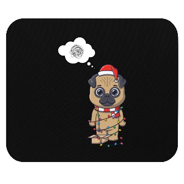 Discover Festive Pug in Holiday Lights Mouse Pads