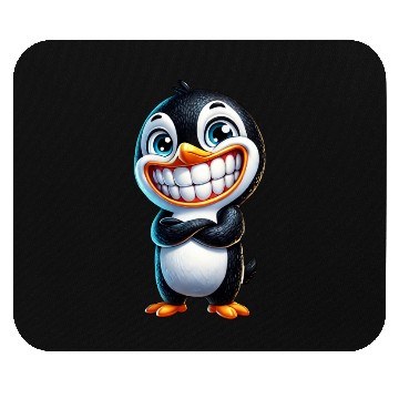 Discover Cute Grinning Penguin Cartoon Mouse Pads