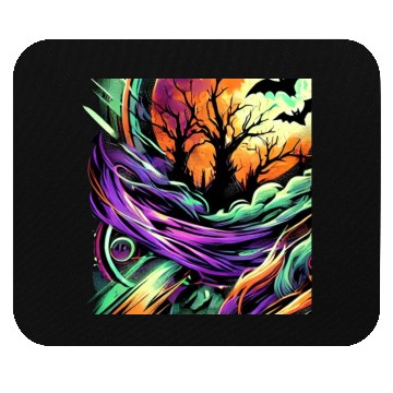 Discover Mouse Pads Halloween Graffiti Design - Neon Abstract