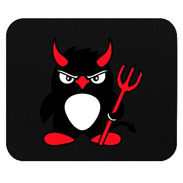 Discover Penguin Devil Horns Trident Hell Evil Cool Satan Mouse Pads